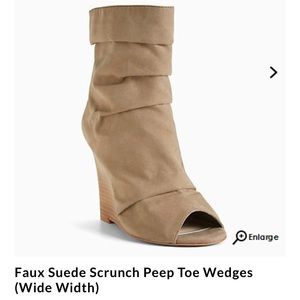 Torrid Scrunched Peep Toe Wedges
